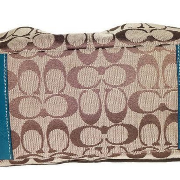 Coach Tote Signature Pleated Gallery Jacquard Blue - Picture 5 of 8